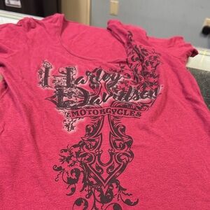 Harley-Davidson Burgundy and Black Graphic Tee